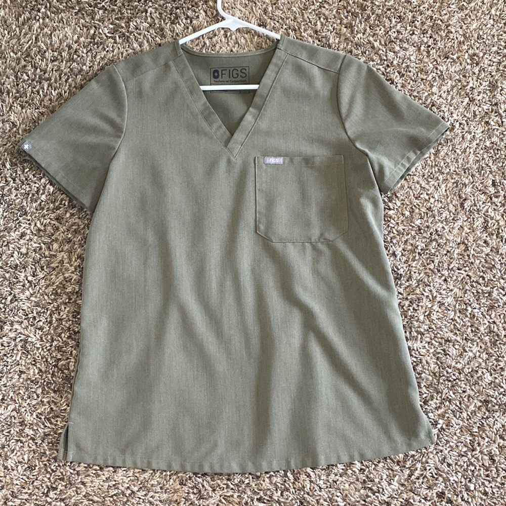 Heather Green Catarina™ One-Pocket Scrub Top, Size Small